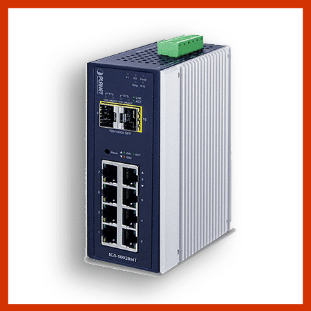 industrial 8 port 1000t + 2 x 1g sfp managed switch